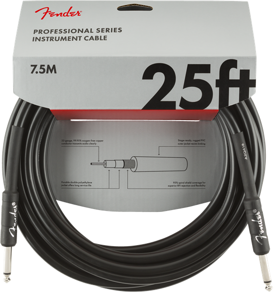 Fender Professional Cable 7.6m/25ft Black