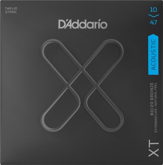 D'Addario XTABR1047-12 XT 80/20 Bronze 12 String Acoustic, Light, 10-47