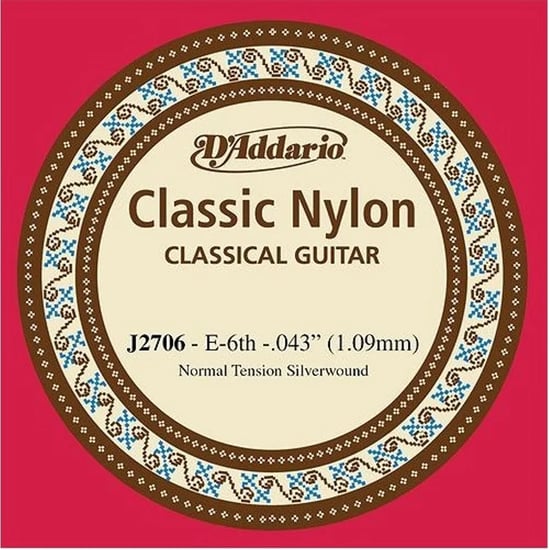 D'Addario J2706 Student Classics Silver Wound Single 6th String, Normal Tension, 43