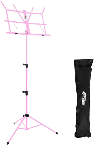 Tiger MUS56 Easy Folding Music Stand with Bag, Pink