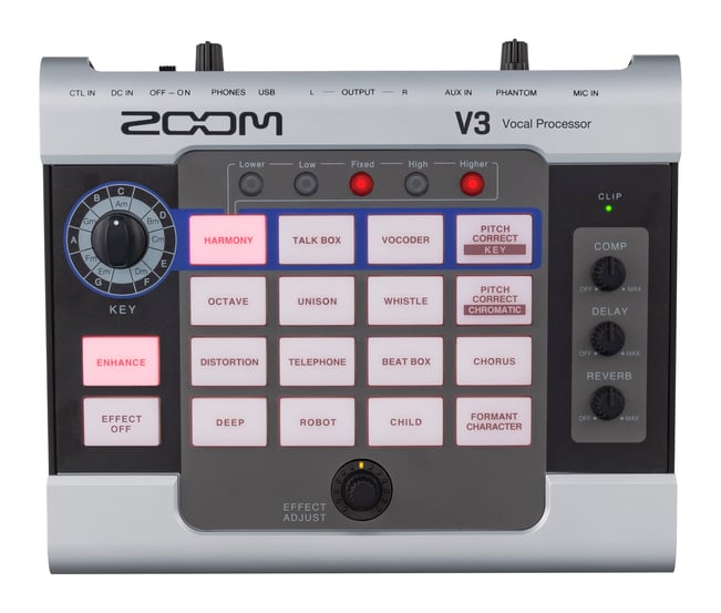 Zoom V3 Vocal Processor, top
