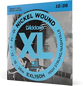 D'Addario EXL150H Nickel Wound Electric High Strung/Nashville, 10-26