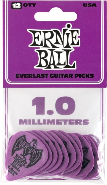 Ernie Ball Everlast 1mm Purple 12 Pack Front