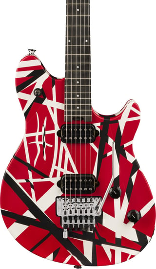 EVH Wolfgang Special Striped, Red with Black and White Stripes