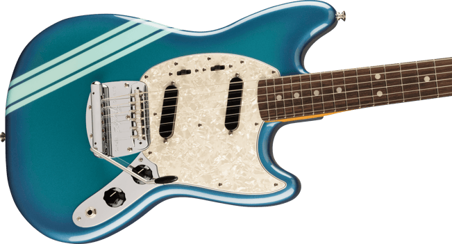 Fender Vintera II 70s Mustang Burgundy Tilt 1
