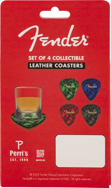 Fender Pick Shape Logo Coasters, 4-Pack