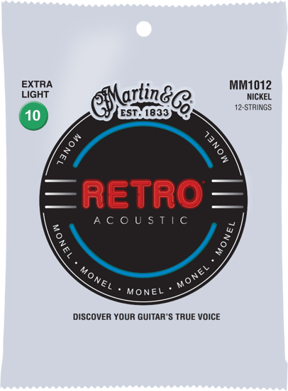 Martin MM1012 Retro Monel Acoustic, 12-String, Extra Light