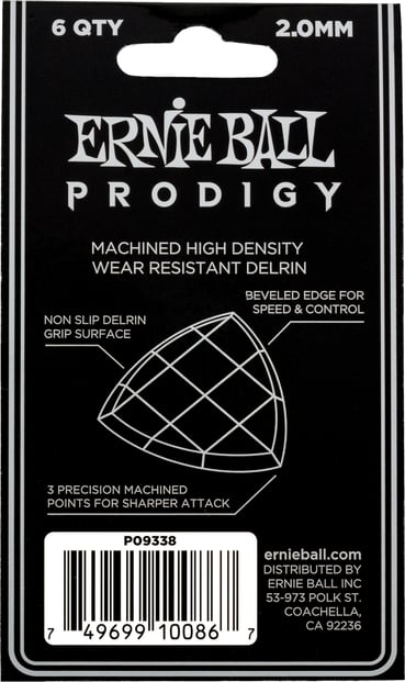 rnie Ball Prodigy Large Shield 2mm Pick 2