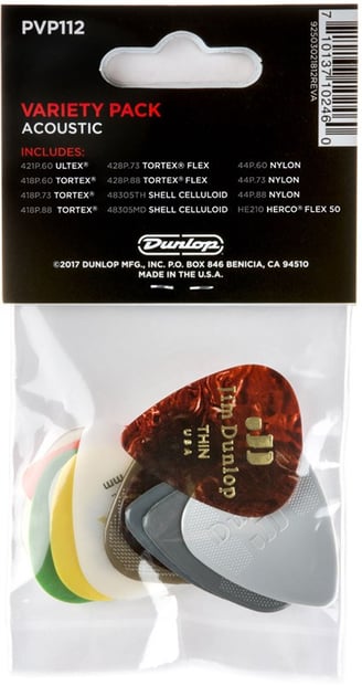 Dunlop PVP112 Acoustic Pick Variety Pack Back