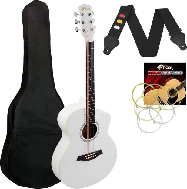 Tiger ACG1 Acoustic Guitar White 1