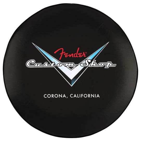 Fender Custom Shop Chevron Logo Barstool, Black/Chrome, 24"