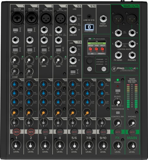 Mackie ProFX10v3+ Compact 10-Channel Mixer with FX