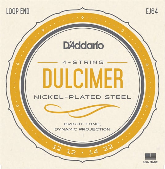 D'Addario EJ64 Nickel Plated 4 String Dulcimer, 12-22