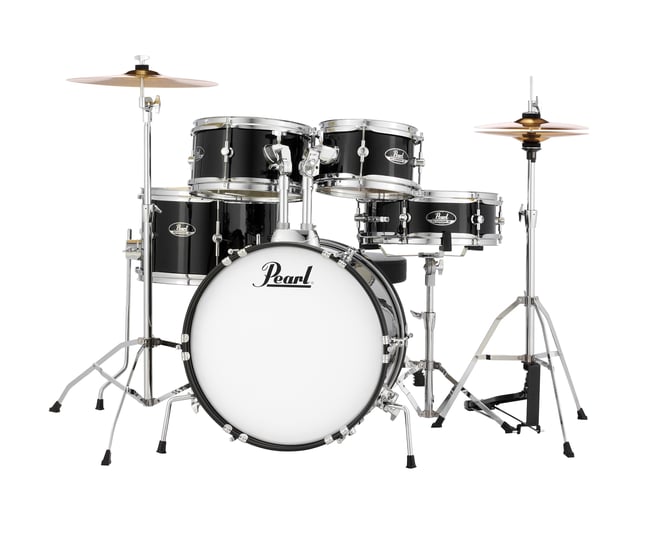 Pearl Roadshow Jr Drum Kit, Jet Black
