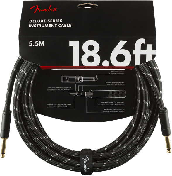 Fender Deluxe Cable 18.6ft Black Tweed