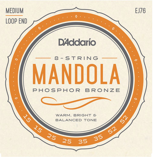 D'Addario EJ76 Phosphor Bronze Mandola, Medium, 15-52