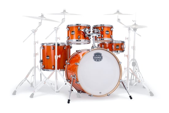 Mapex MM529SF Mars Maple 5-Piece Rock Shell Pack, Gloss Amber