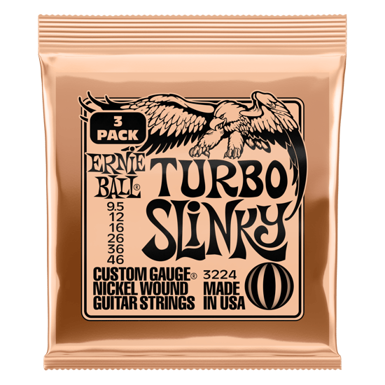 Ernie Ball 3224 Turbo Slinky, 9.5-46, 3 Pack