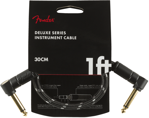 Fender Deluxe Patch Cable 30cm/1ft Black Tweed