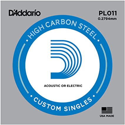 D'Addario PL011 Plain Steel Acoustic/Electric Single String, 11