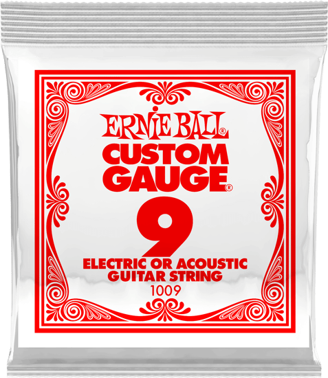 Ernie Ball 1009 Plain Steel Electric Single String, 9