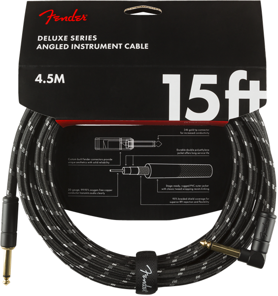 Fender Deluxe Cable 15ft Black Tweed