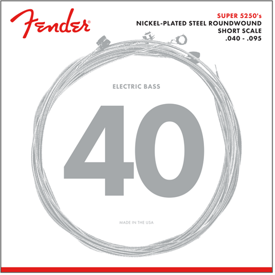Fender Super 5250XL Bass Strings, Nickel-Plated Steel Roundwound, Short Scale, 40-95