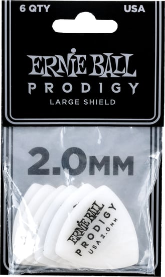 Ernie Ball 9338 Prodigy Large Shield Pick, 2mm, 6 Pack