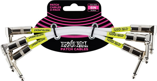 Ernie Ball Patch Cable 6in White/Green Front