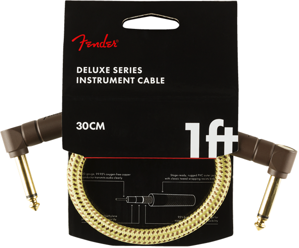 Fender Deluxe Patch Cable 30cm/1ft Tweed