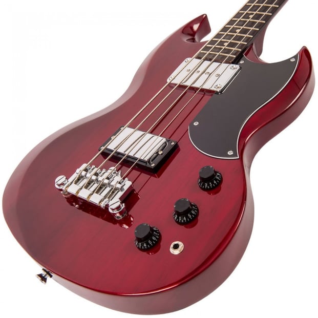 Vintage VS4 ReIssued Bass, Cherry Red