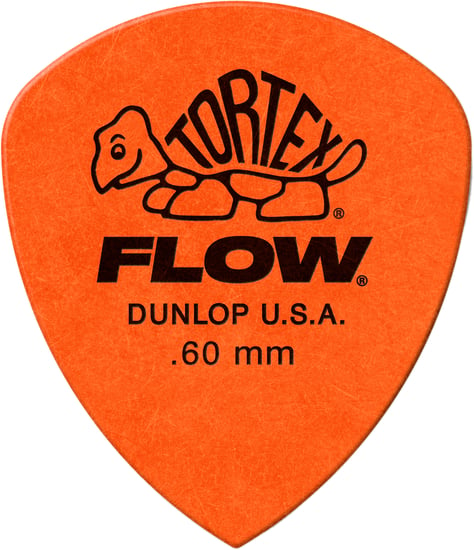 Dunlop 558P Tortex Flow Pick, .60mm, Orange, 12 Pack