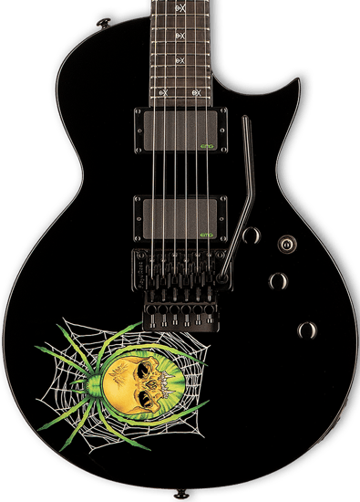 ESP LTD KH-3 Spider Kirk Hammett with Case, Black with Spider Graphic
