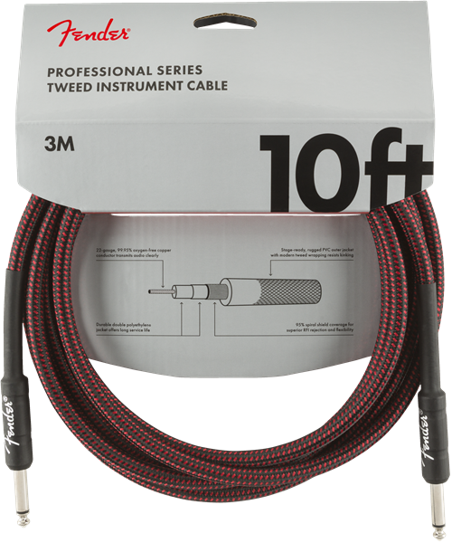 Fender Professional Cable 3m/10ft Red Tweed