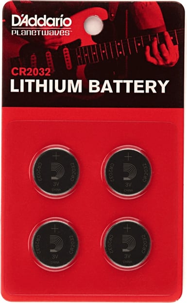 D'Addario PW-CR2032 Lithium Battery 4-Pack 1