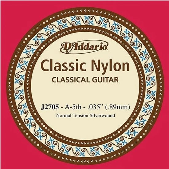 D'Addario J2705 Student Classics Silver Wound Single 5th String, Normal Tension, 35