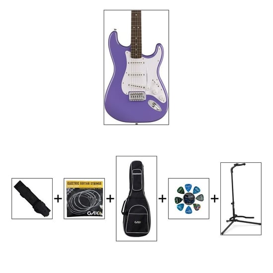 Squier Sonic Stratocaster, Ultraviolet W/ Gig Bag & Accessory Bundle