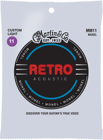Martin MM11 Retro Monel Acoustic, Custom Light, 11-52