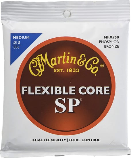 Martin MFX750 SP Flexible Core 92/8 Phosphor Bronze Acoustic, Medium, 13-56